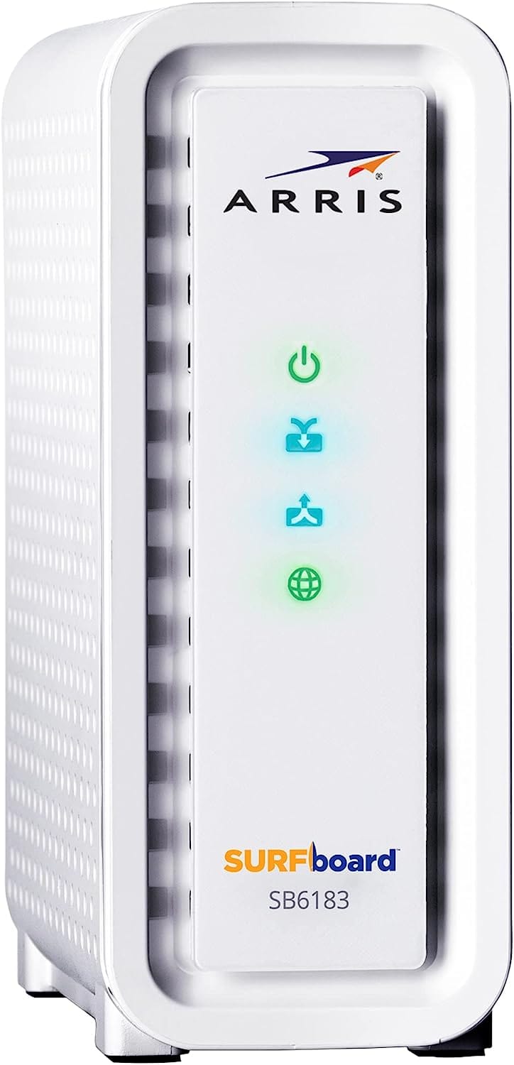 Arris SB6183 SURFboard Cable Modem DOCSIS 3.0 16x4 Gigabit 1 Gbps Port 400 Mbps Max Speed - Certified Refurbished