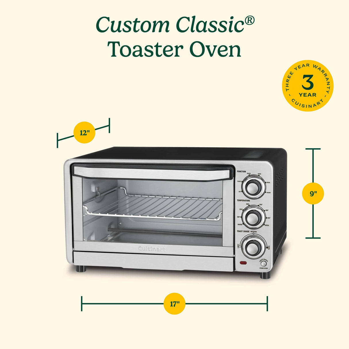 Cuisinart Custom Classic Toaster Oven Broiler, Silver