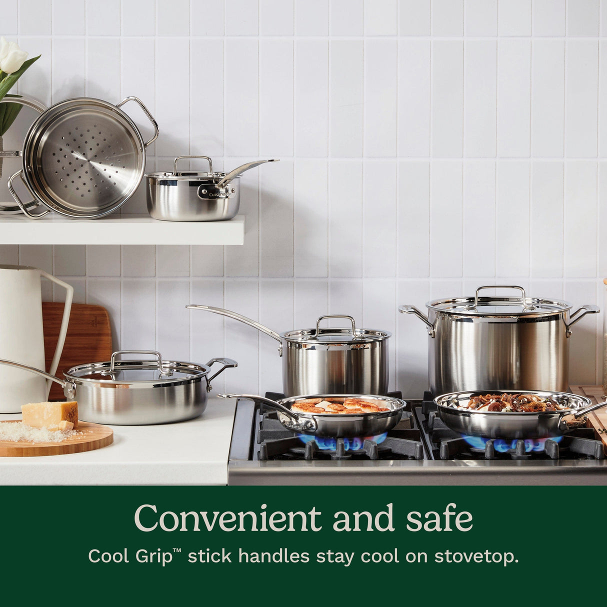 Cuisinart MultiClad Pro Triple Ply Stainless Cookware 12 Piece Set, Silver