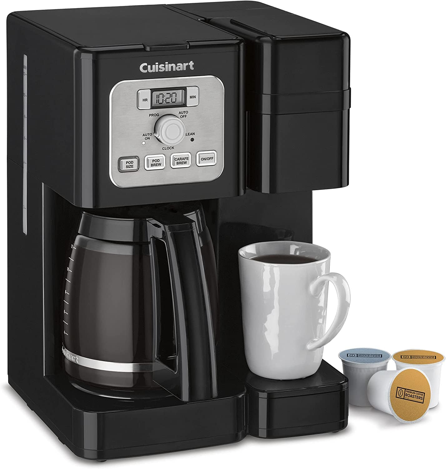 Cuisinart 12-Cup Coffee Center Brew Basics Coffeemaker, 2-in-1 Pods + Drip, Black - Certified Refurbished