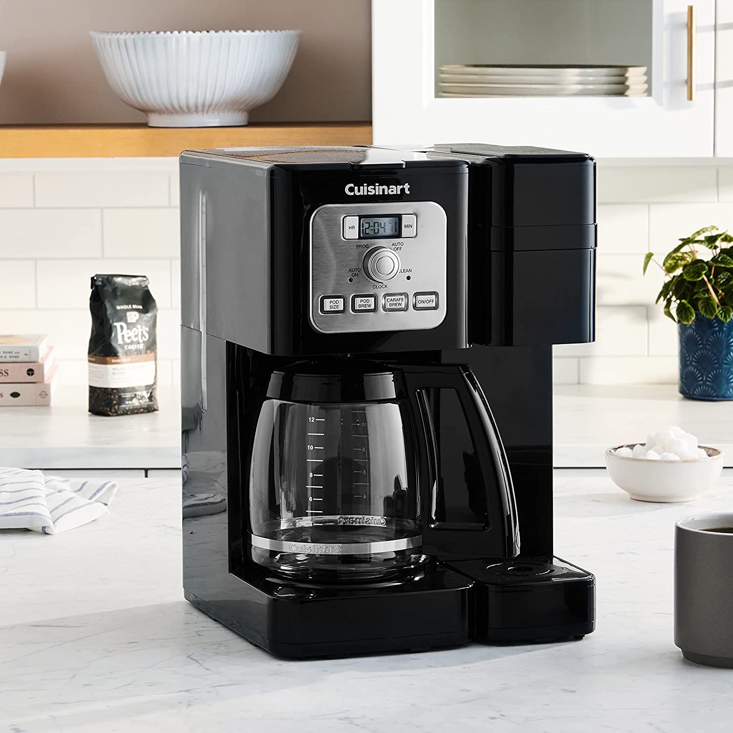 Cuisinart 12-Cup Coffee Center Brew Basics Coffeemaker, 2-in-1 Pods + Drip, Black - Certified Refurbished