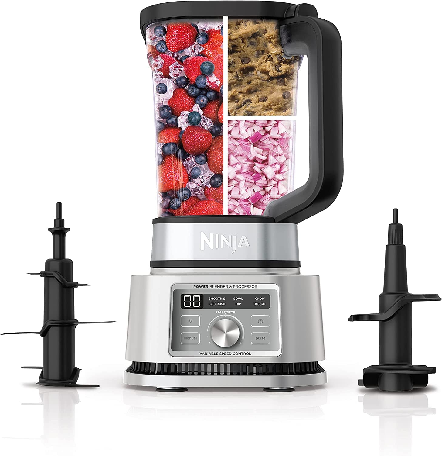 Ninja SS201 1400WP 6 Auto-iQ Presets Foodi Power Blender & Processor 3-in-1 Blender and Food Processor