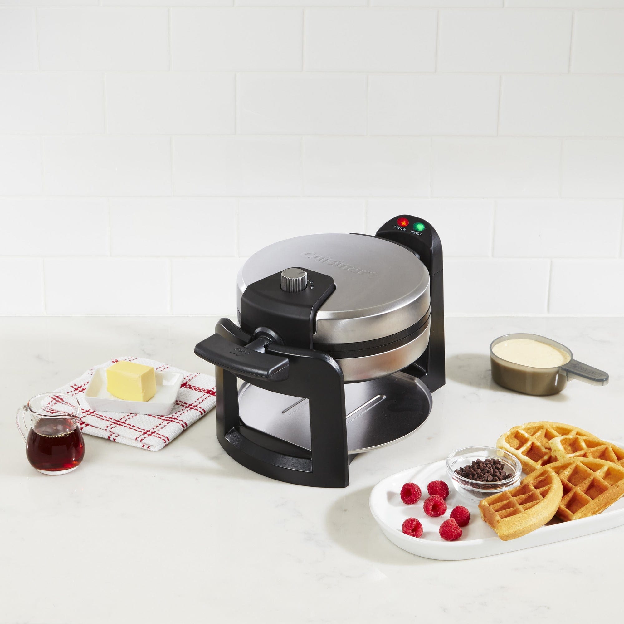 Cuisinart Round Flip Belgian Waffle Maker, Black