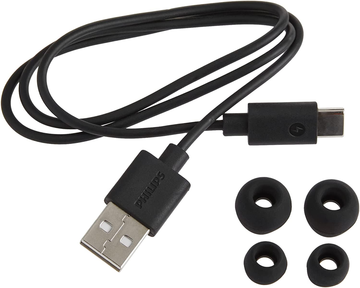 Philips True Wireless Headphones with Charging Case, Black