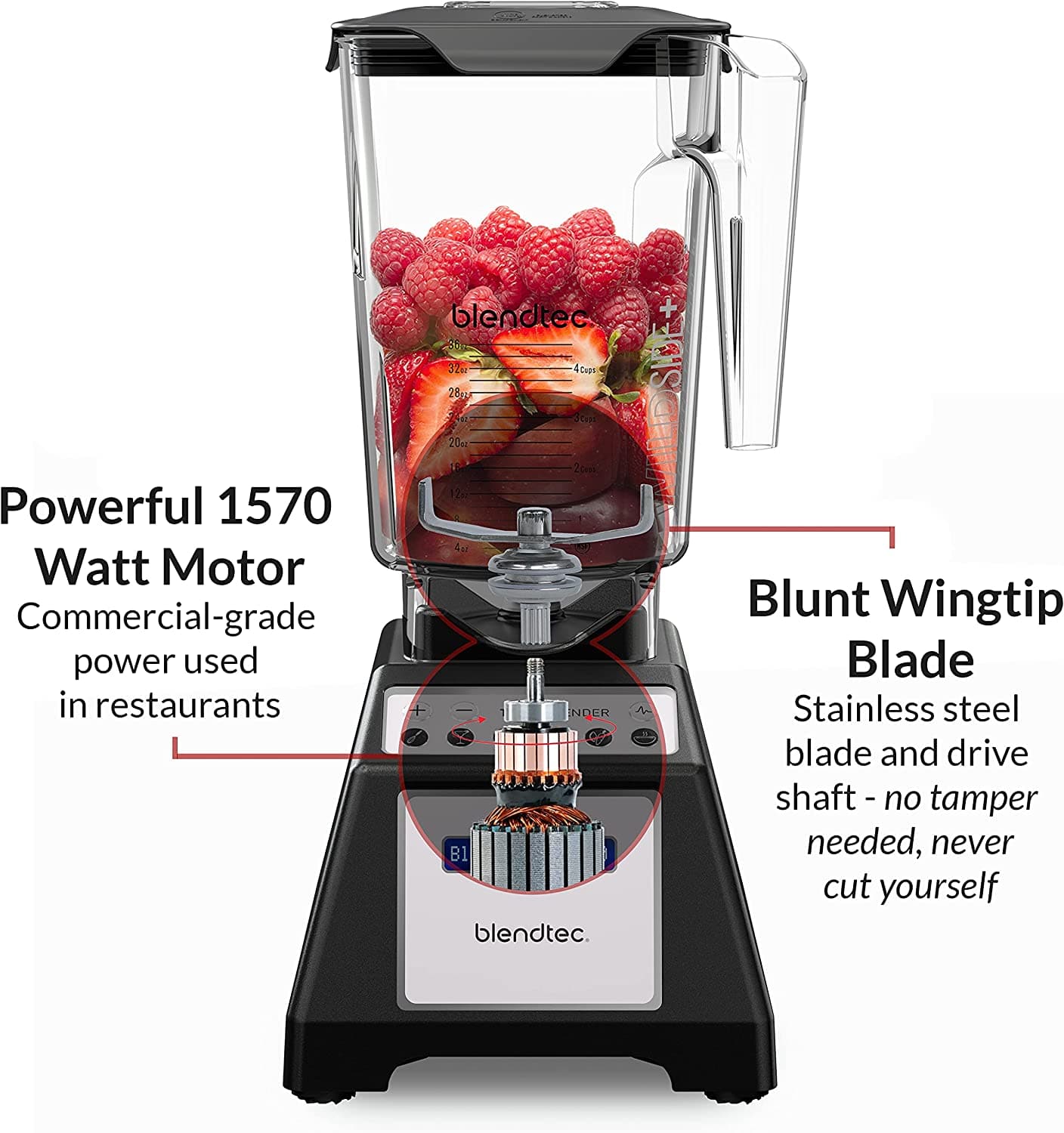 Blendtec Total Classic FourSide Original Blender White - Certified Refurbished