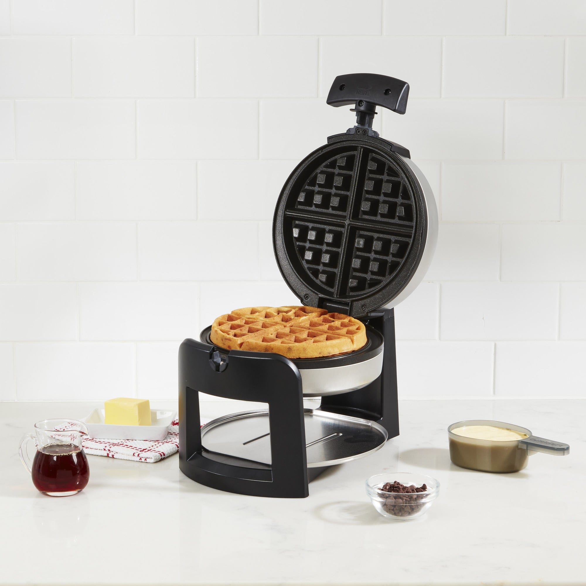 Cuisinart Round Flip Belgian Waffle Maker, Black