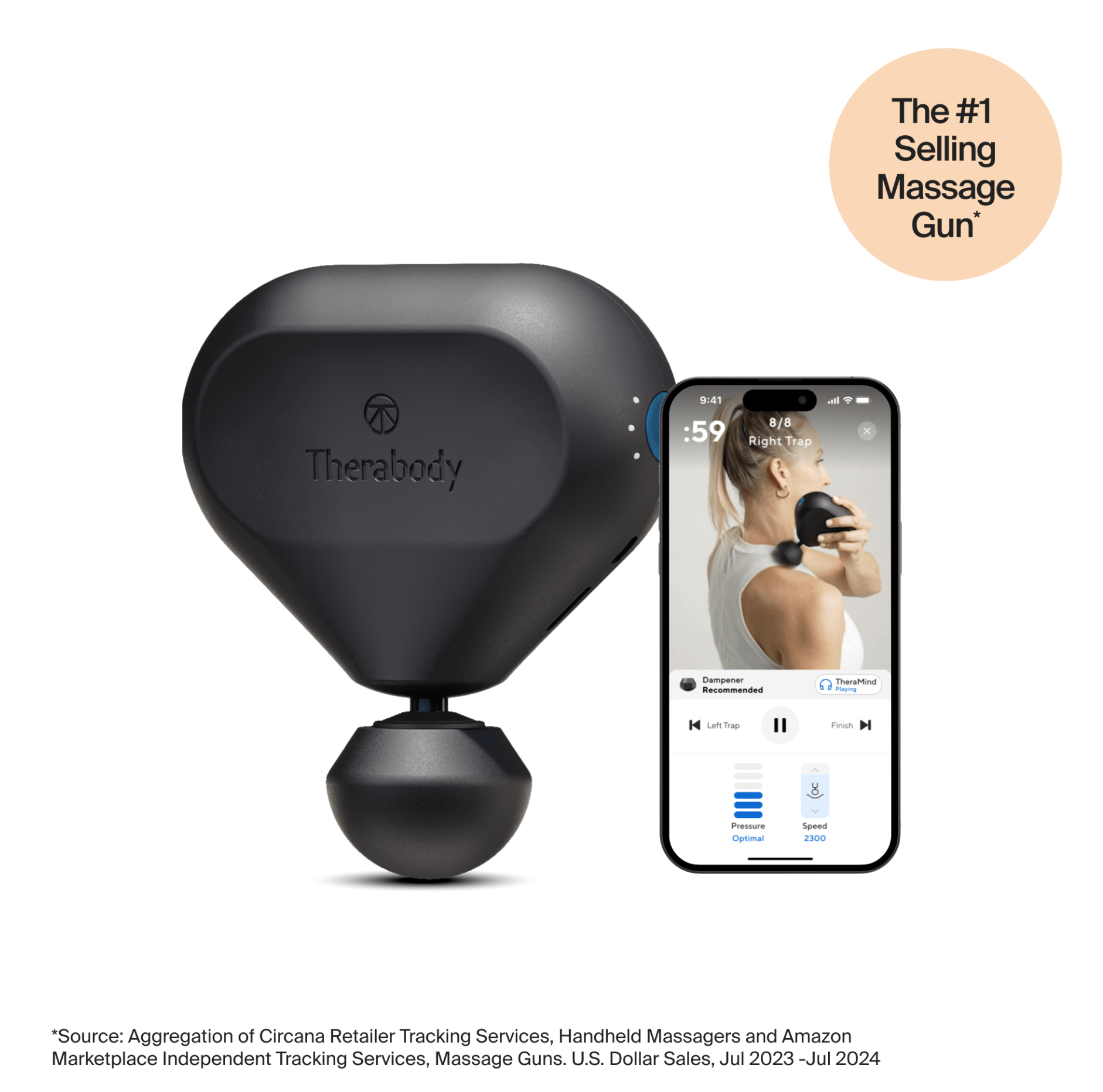 Theragun Mini 2.0 Lightweight Massage Gun, Smart Tech, FDA Registered, Black - Certified refurbished