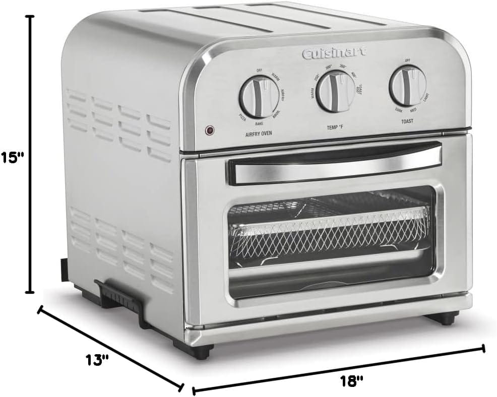 Cuisinart Compact Airfryer Toaster Oven with 6-in-1 Functions, Stainless Steel - Certified Refurbished