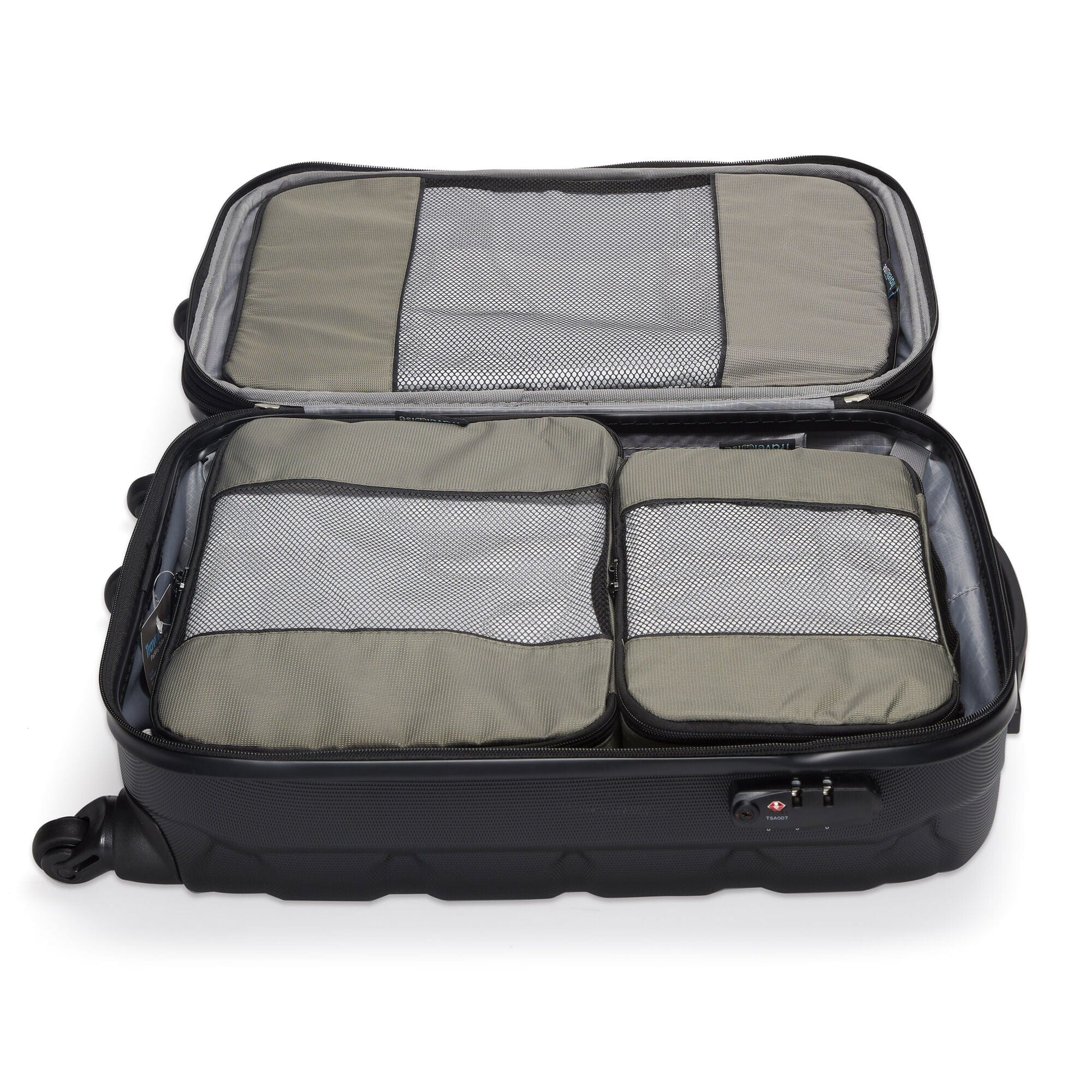 TravelWise Luggage Packing Organization Cubes 5 Pack, Silver, 1 Small, 2 Medium, 2 Large
