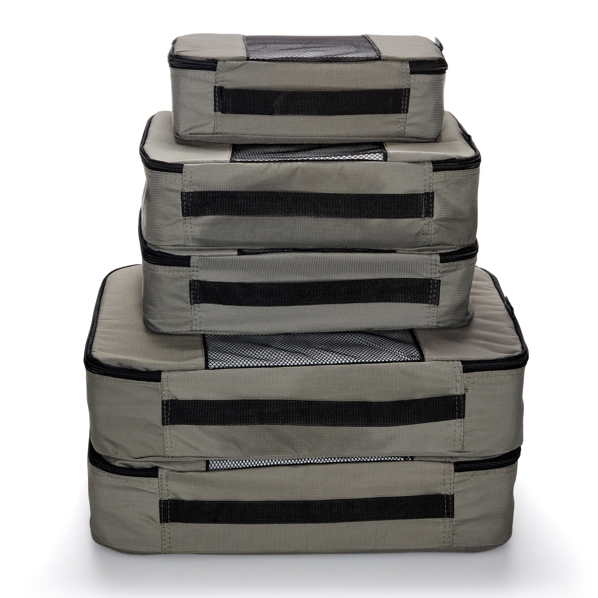 TravelWise Luggage Packing Organization Cubes 5 Pack, Silver, 1 Small, 2 Medium, 2 Large