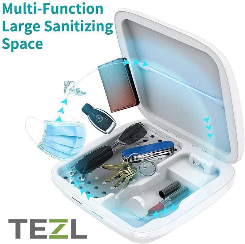 TEZL 4 in 1 Multi port Charging Station and Sanitation Box