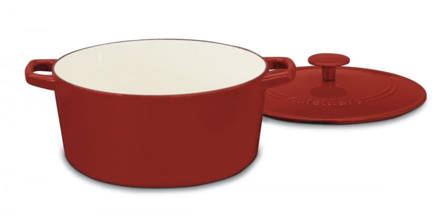 Cuisinart Chef’s Classic™ Enameled Cast Iron Cookware 5 Quart Round Covered Casserole, Red