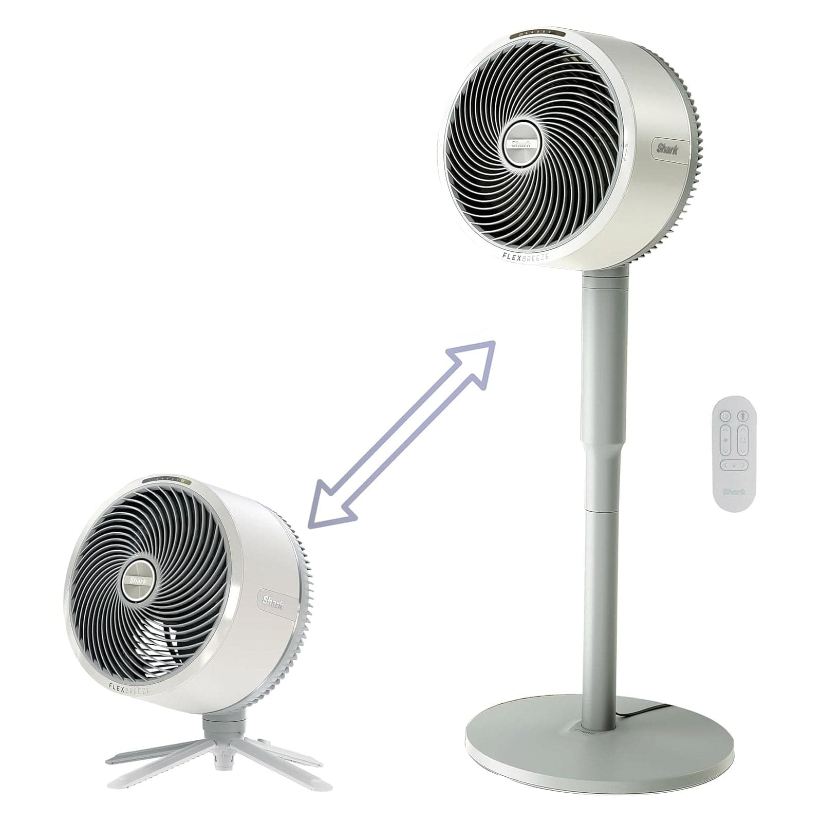 Shark FlexBreeze Indoor & Outdoor Fan with Pedestal & Tabletop, Portable, Remote, Quiet, Corded & Cordless, White - Open Box