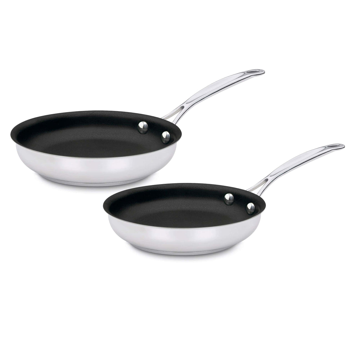 Cuisinart Chef's Classic™ Stainless Set of 2 Non-Stick Skillets (9" Skillet & 11" Skillet), Silver