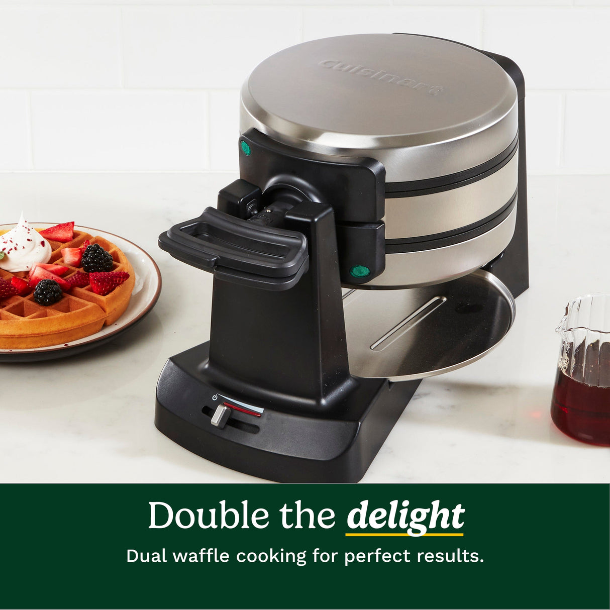 Cuisinart Double Flip Belgian Waffle Maker, Black