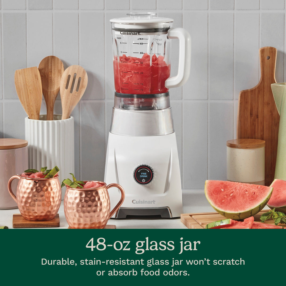 Cuisinart Hurricane® 48 oz Glass Jar Blender, white