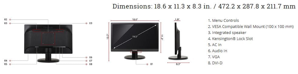 Viewsonic 20" Wide LCD Monitor - C Grade Refurbished