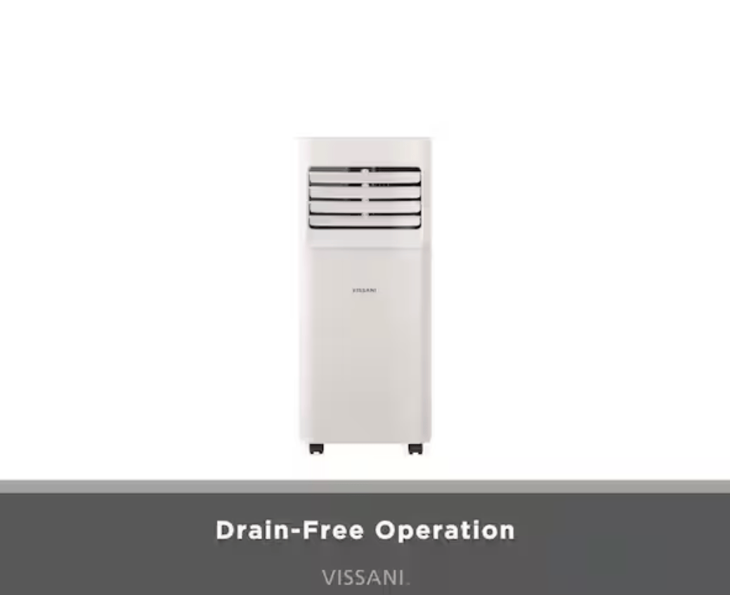 Vissani 5000 BTU 115V 3-in-1 Portable Air Conditioner with Dehumidifier and Remote for Rooms up to 150 sq. ft., White - Certified Refurbished