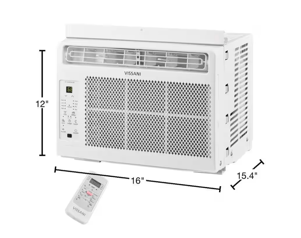 Vissani 5000 BTU 115V Window Air Conditioner for 150 sq. ft. Rooms, White - Certified Refurbished