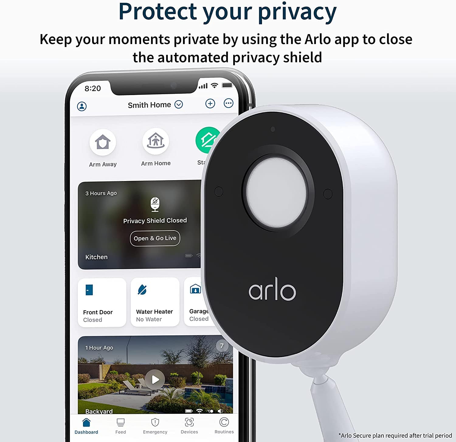 Arlo Essential 1080p Night Vision, 2 Way Audio, Wired Indoor Smart Camera, White - Certified Refurbished