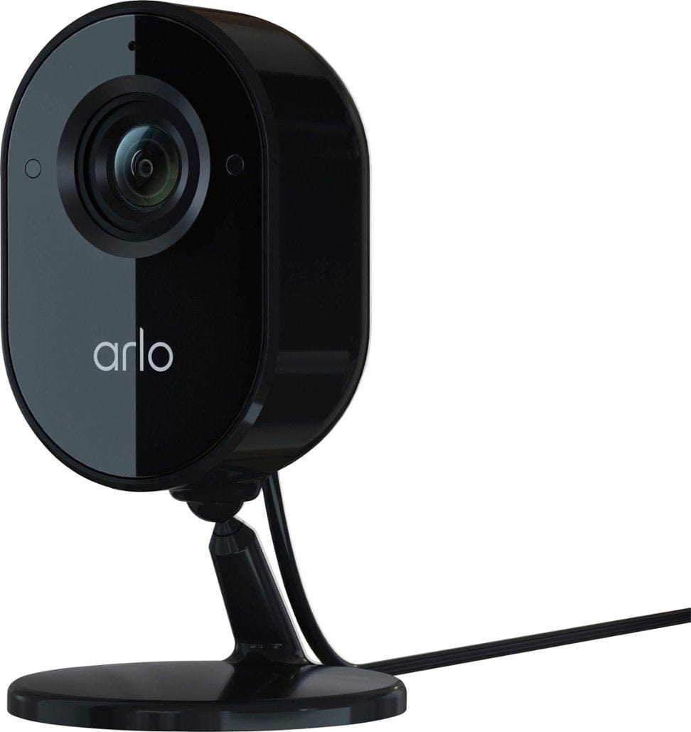 Arlo Essential 1080p Night Vision, 2-Way Audio, Siren, Wireless Security Indoor Camera, Black - Certified Refurbished