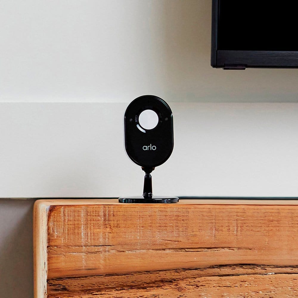 Arlo Essential 1080p Night Vision, 2-Way Audio, Siren, Wireless Security Indoor Camera, Black - Certified Refurbished