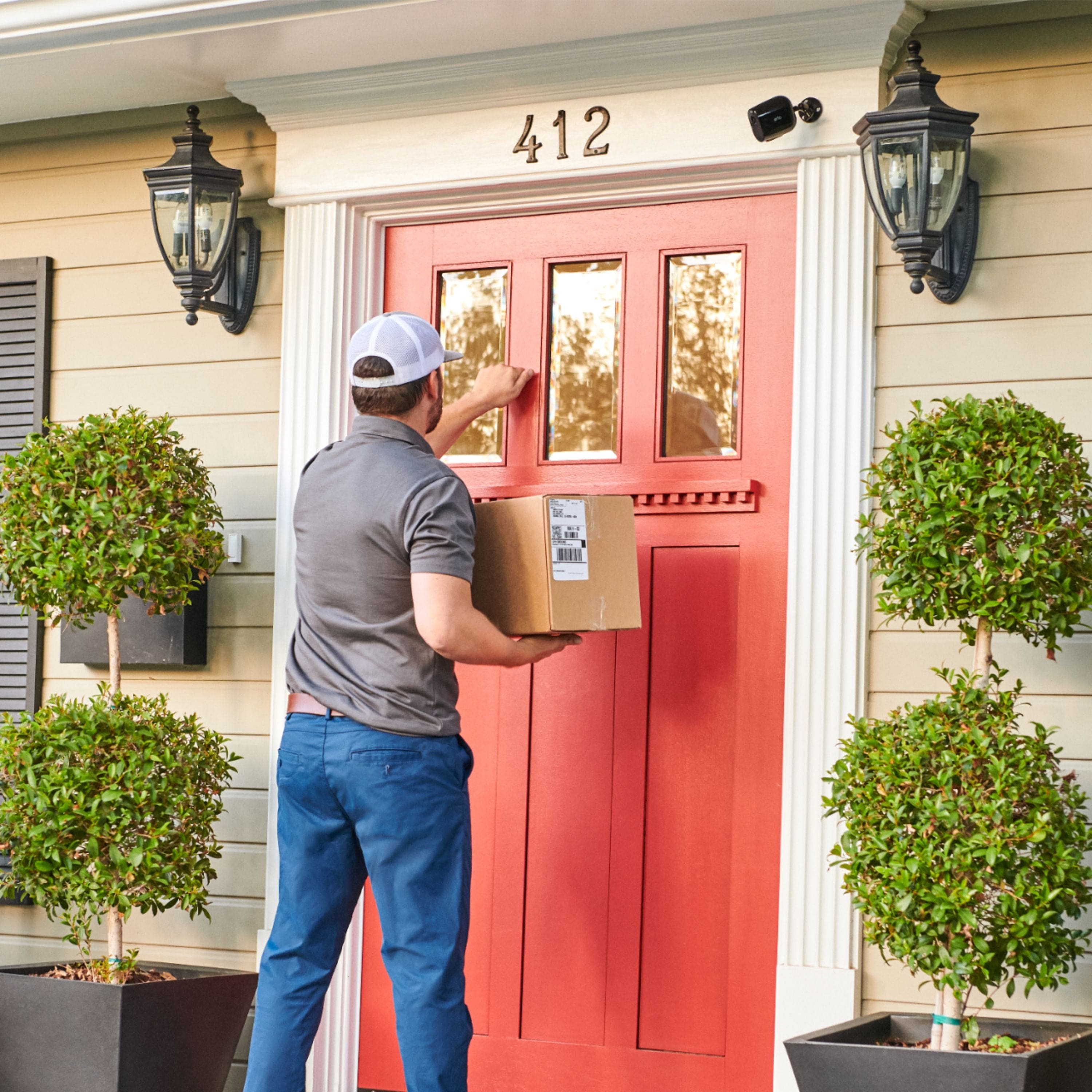 Arlo Essential Spotlight Camera (3-Pack) Wire-Free Color Night Vision Black - Certified Refurbished