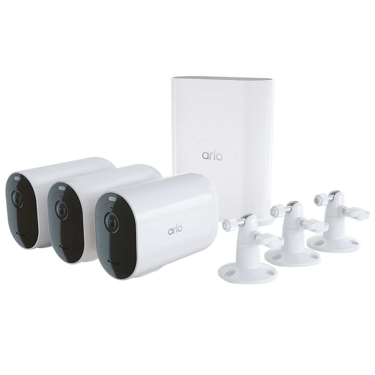 Arlo Pro 4 XL 3-Camera Security & Surveillance Bundle with Stand and Base Station - Certified Refurbished