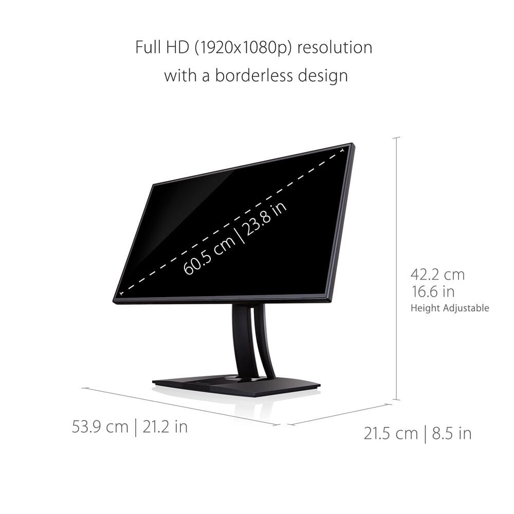 ViewSonic 24" Premium IPS 1080p Advanced Ergonomics Monitor - Certified Refurbished