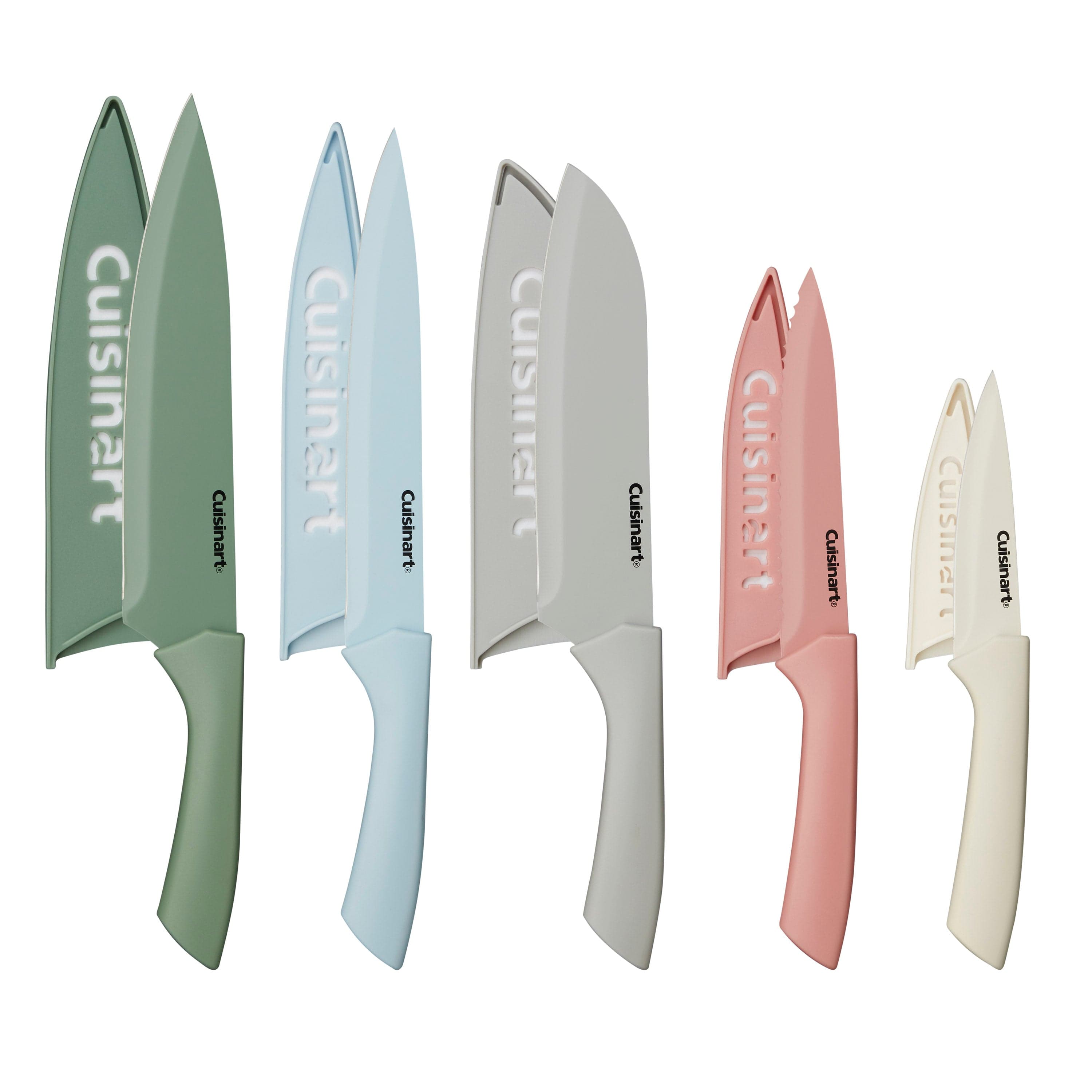 Cuisinart 10pc Ceramic Coated Knife Set, Pastels
