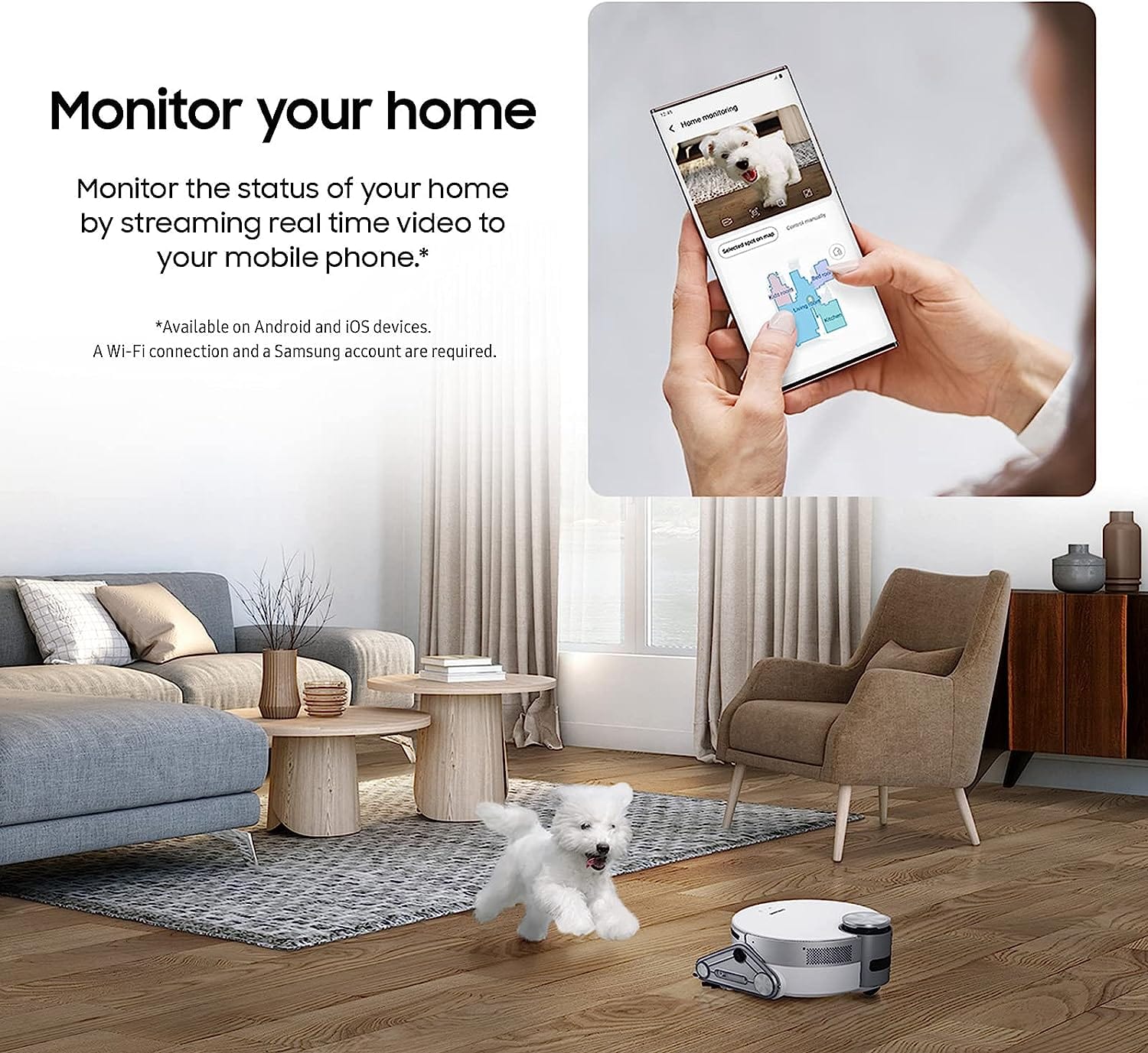 Samsung Jet Bot AI+ Robot Vacuum White - Certified Refurbished