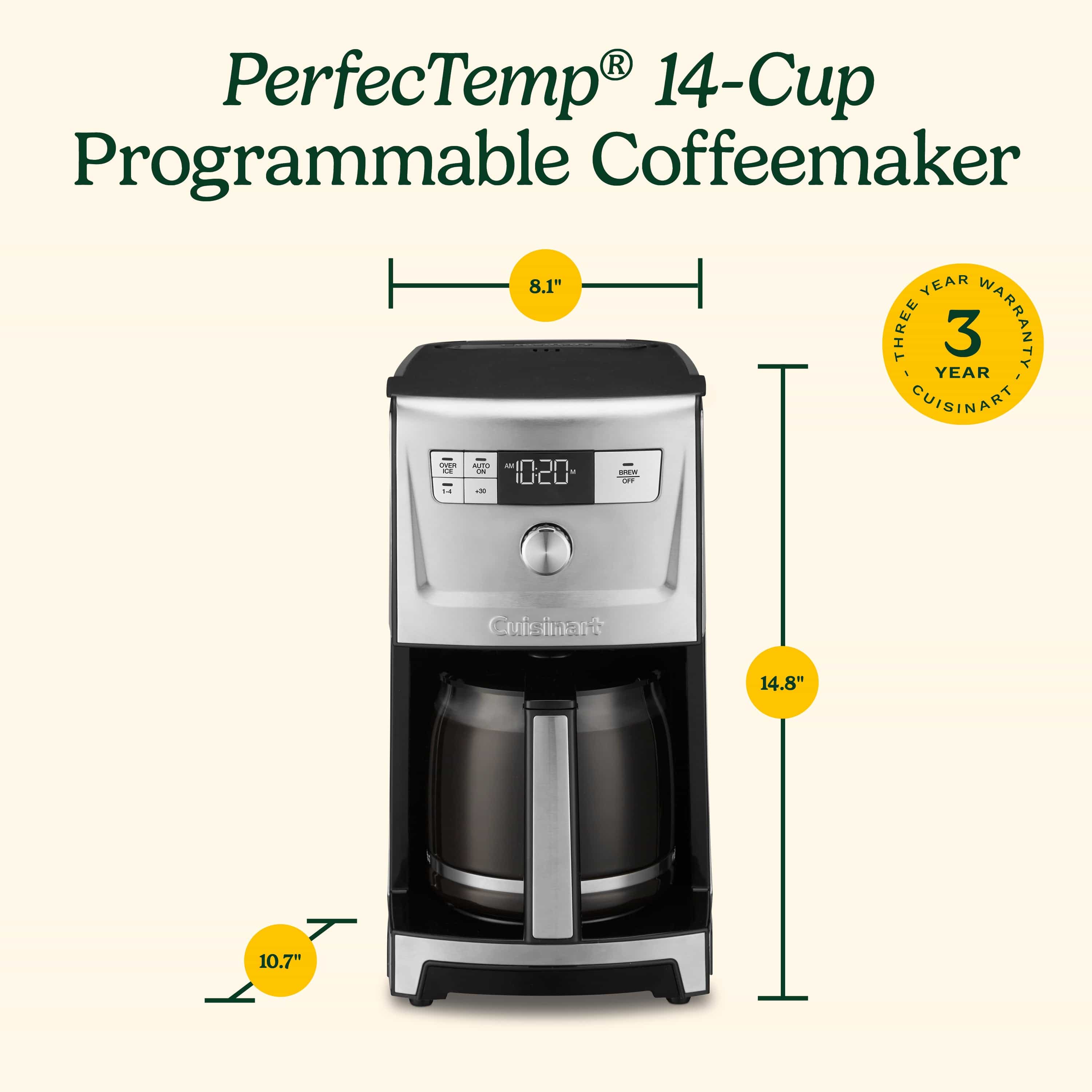Cuisinart 14-Cup PerfecTemp® 14-Cup Coffee Maker with Over Ice, Silver
