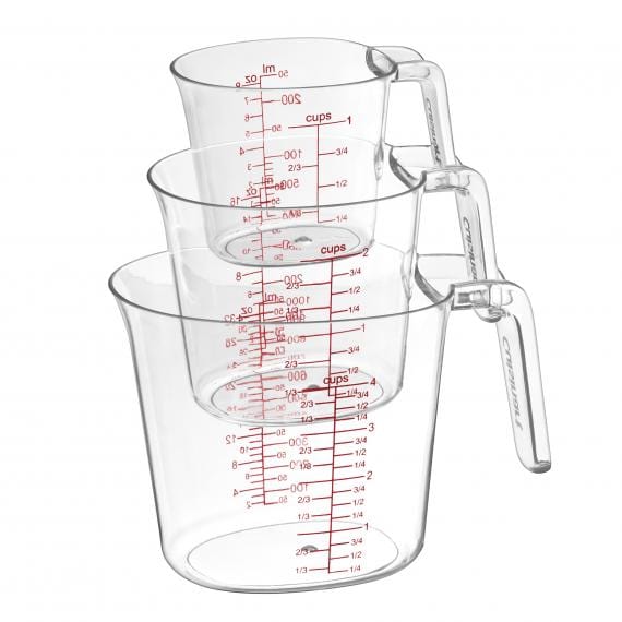 Cuisinart 3 Piece Nesting Liquid Measuring Cup Set, White