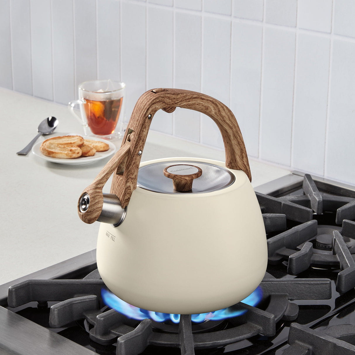 Cuisinart 2 Qt. Cream Stainless Steel Tea Kettle, Cream