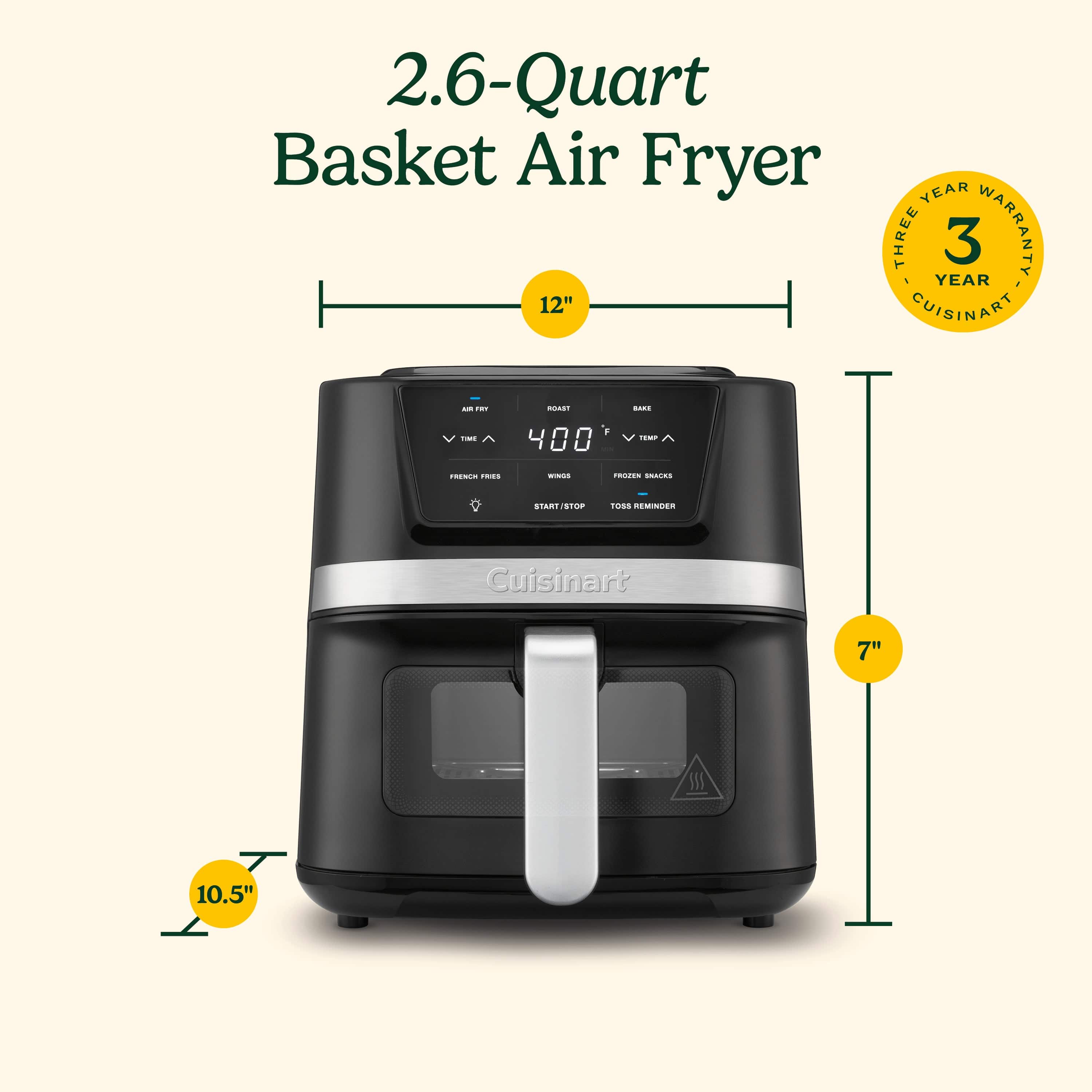 Cuisinart 2.6-qt Basket Air Fryer, Black