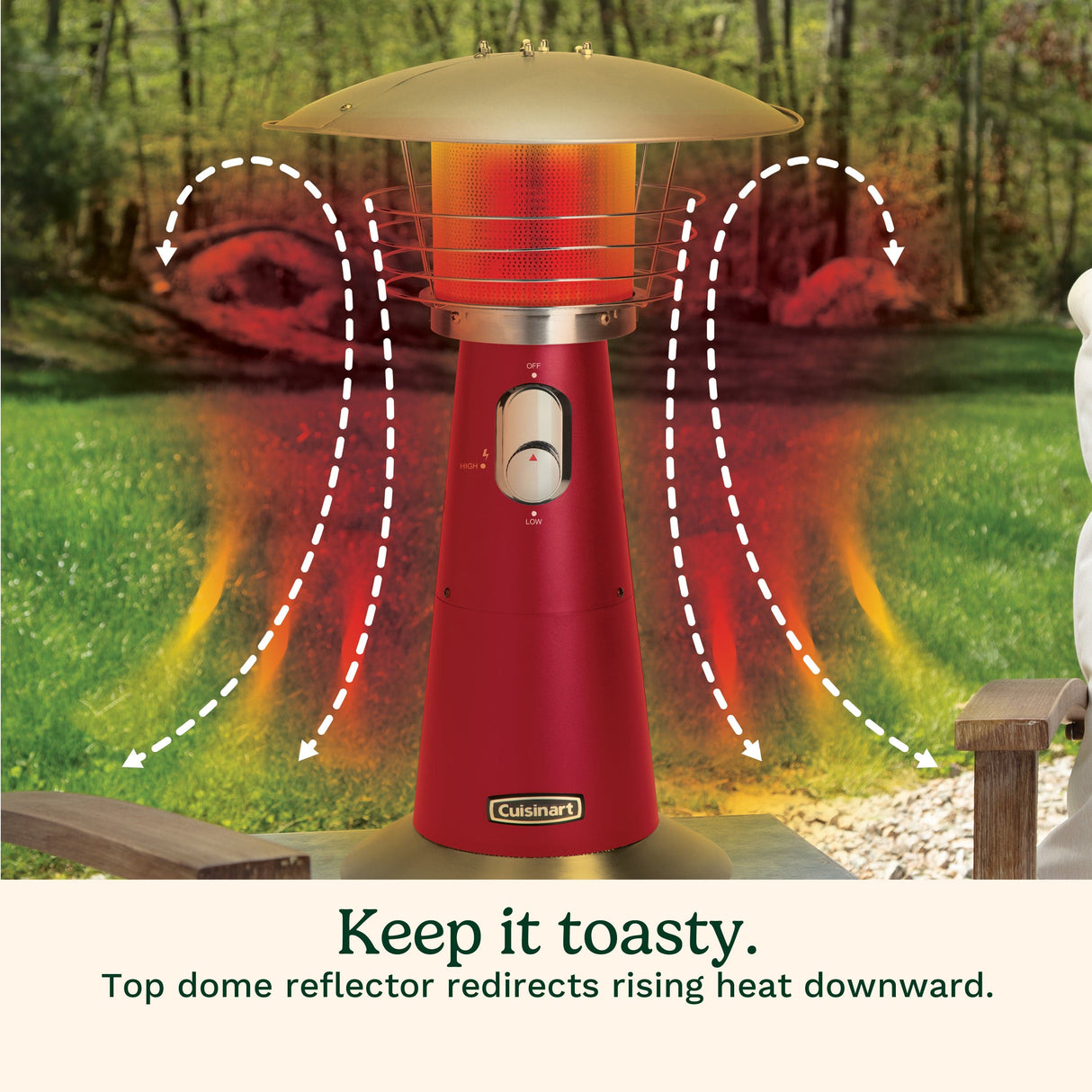 Cuisinart Portable Tabletop Patio Heater, Red