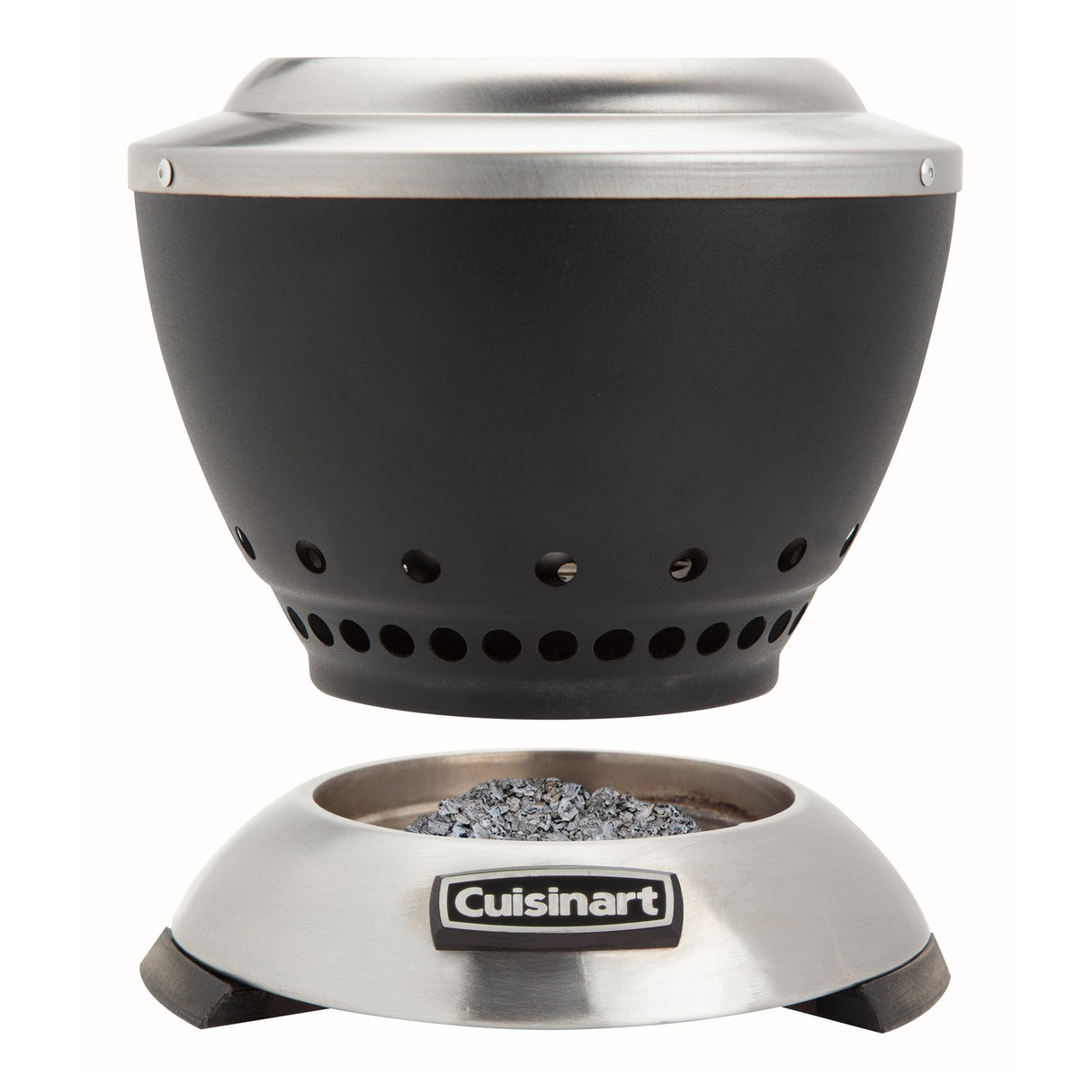 Cuisinart 7.5” Cleanburn Smokeless Table Top Fire Pit, Silver & Black