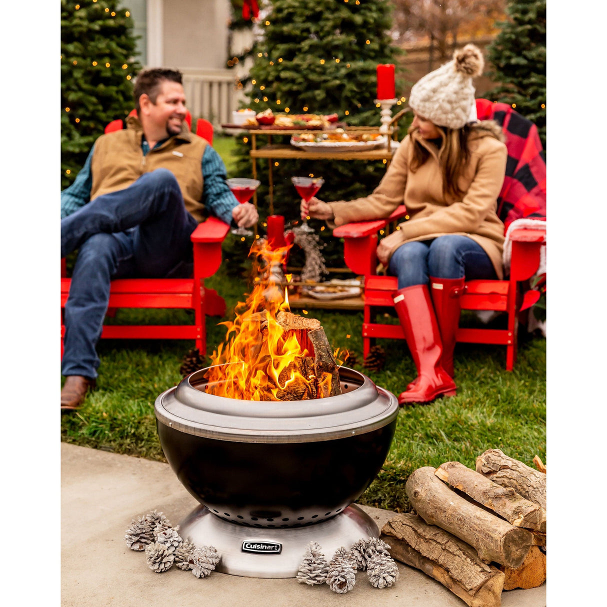 Cuisinart 24” Cleanburn Smokeless Fire Pit, Black