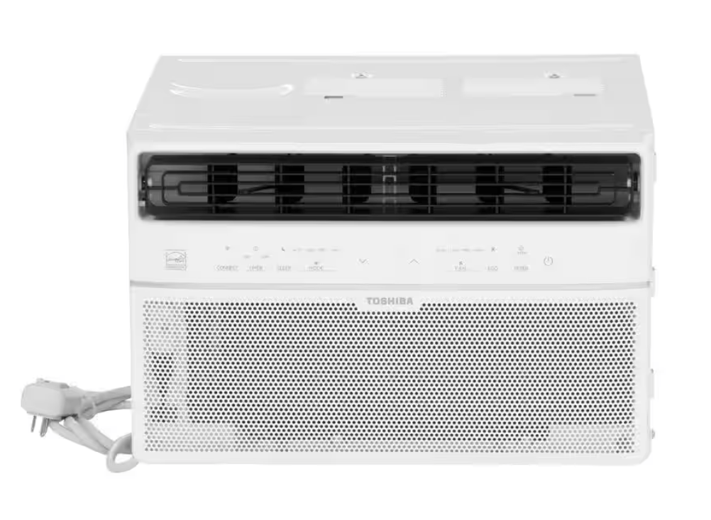 Toshiba 8000 BTU 115V Smart Wi-Fi Window Air Conditioner with Touch Control & Remote for up to 350 sq. ft., White - Certified Refurbished