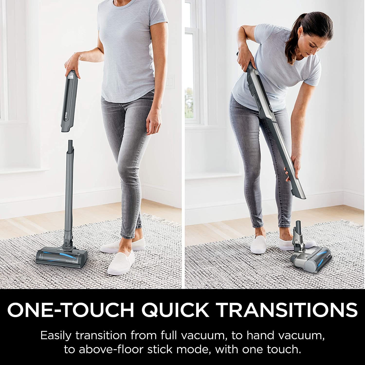Shark WANDVAC System Ultra-Lightweight Powerful Cordless Stick Vacuum with Charging Dock Gray