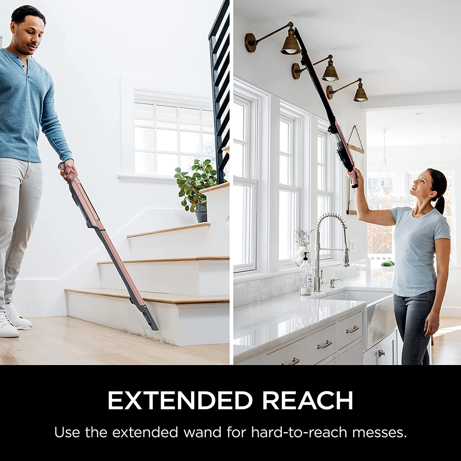 Shark WANDVAC System Ultra-Lightweight Powerful Cordless Stick Vacuum with Charging Dock Rose Gold