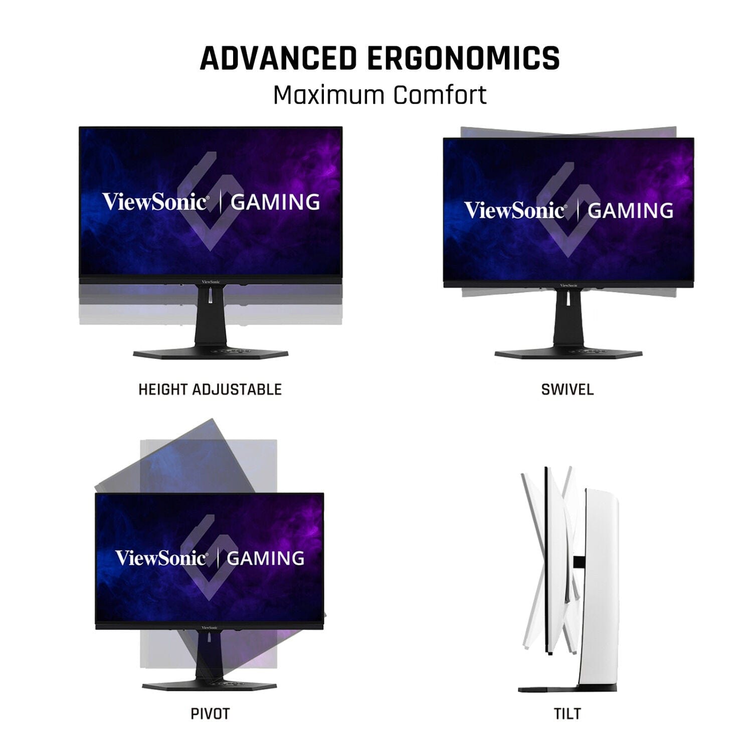 ViewSonic 27" 1440p 240Hz OLED Ergonomic White Gaming Monitor - Certified Refurbished