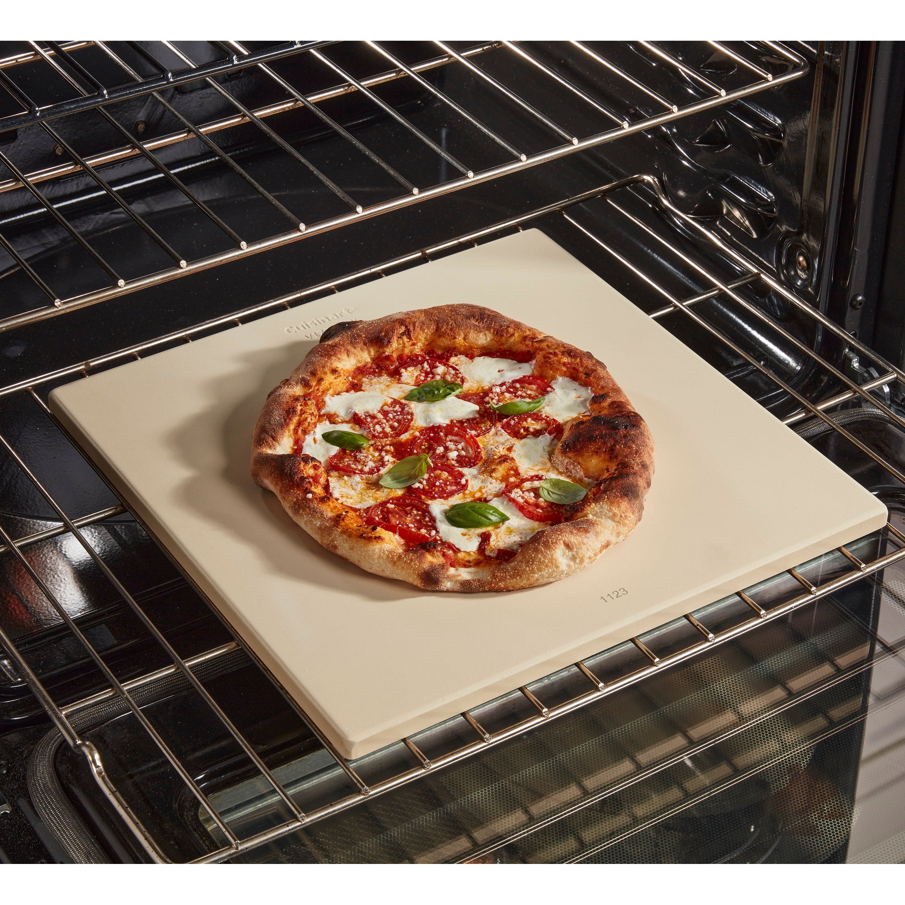 Cuisinart 15" Square Pizza Stone, Stone & Tan