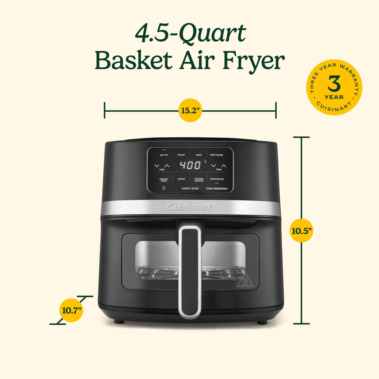 Cuisinart 4.5-qt Basket Air Fryer, Black