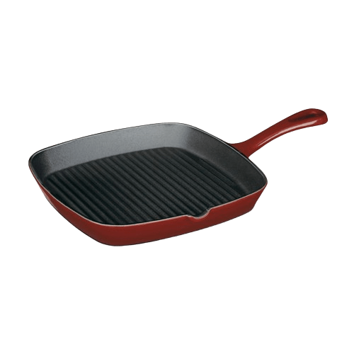 Cuisinart Chef’s Classic™ Enameled Cast Iron Cookware 9.25" Square Grill Pan, Red