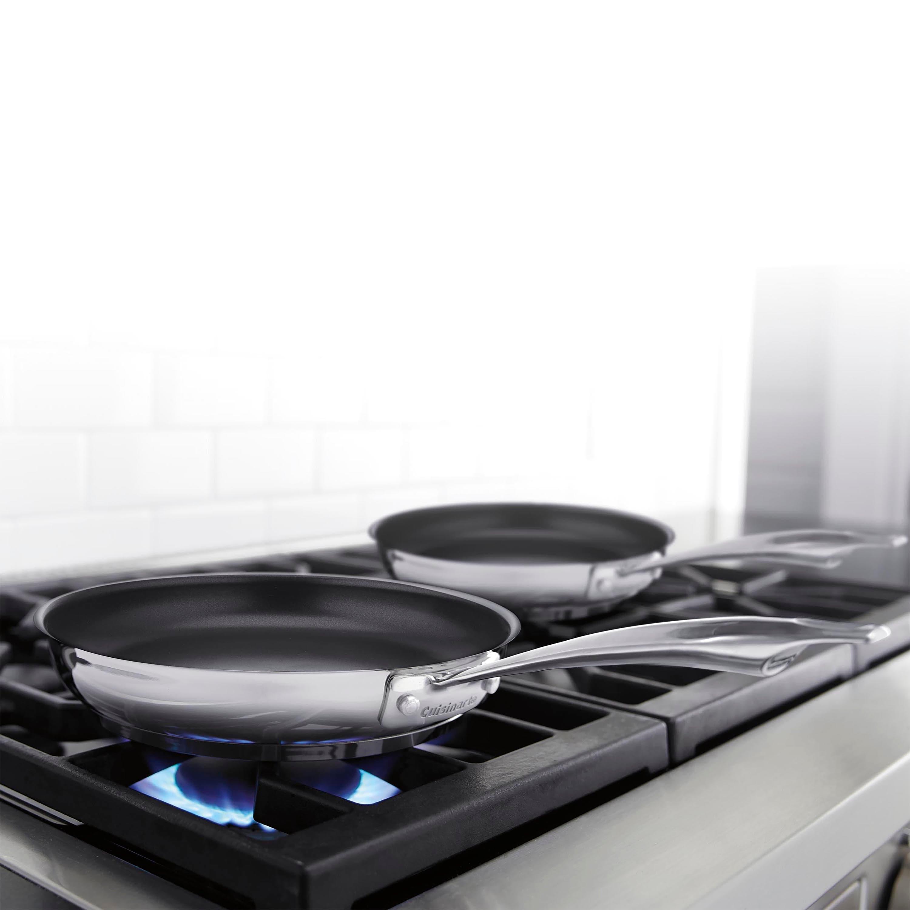 Cuisinart Professional Series™ Stainless Steel 2pk Non-Stick Skillet Set (8” & 10”), Silver