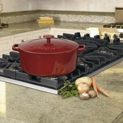 Cuisinart Chef’s Classic™ Enameled Cast Iron Cookware 7 Qt. Round Covered Casserole, Red