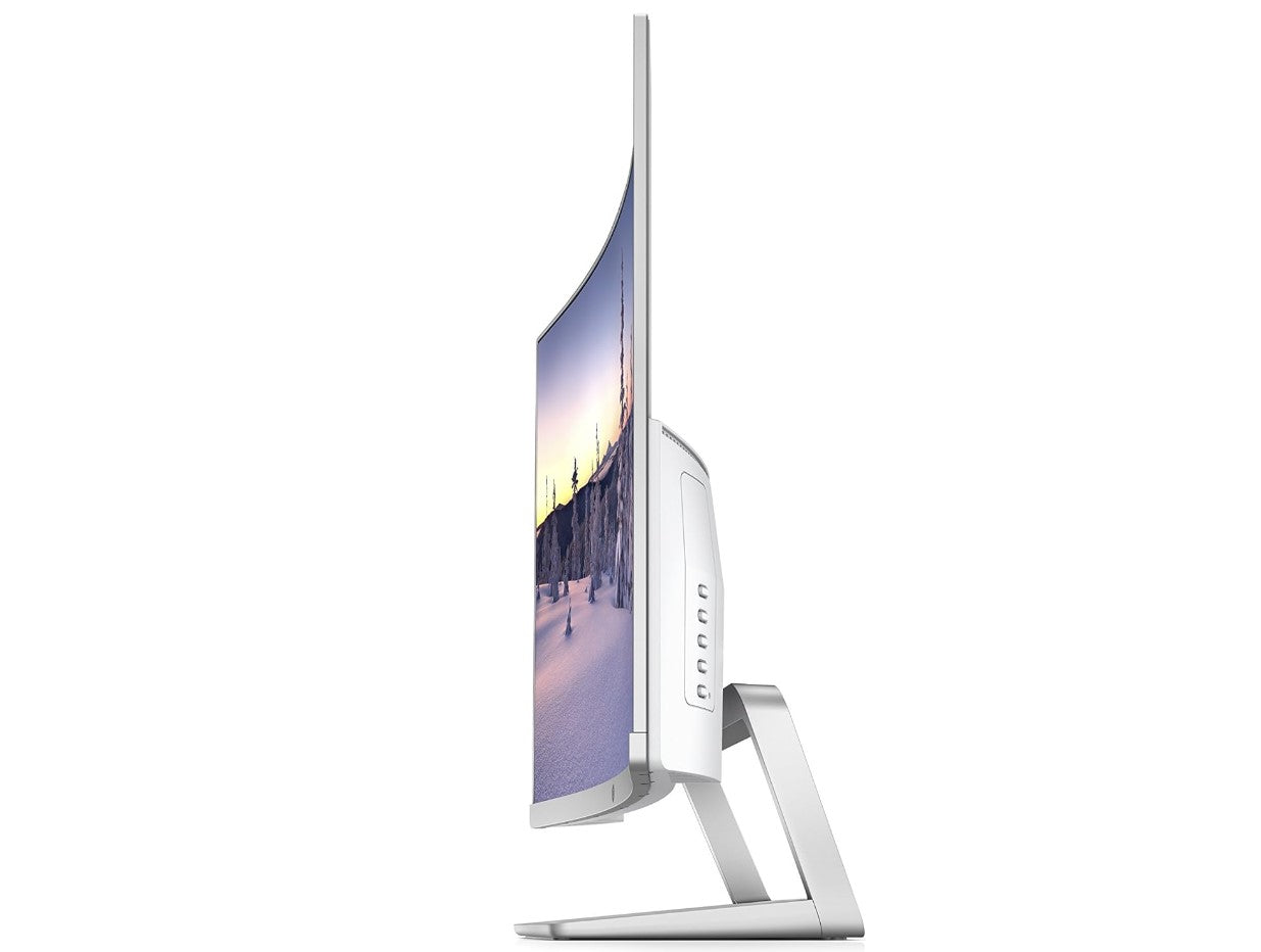 HP Z4N74AA#ABA_R 27" 5ms HDMI Widescreen LED Backlight LCD/LED Curved Monitor, White & Silver - Refurbished