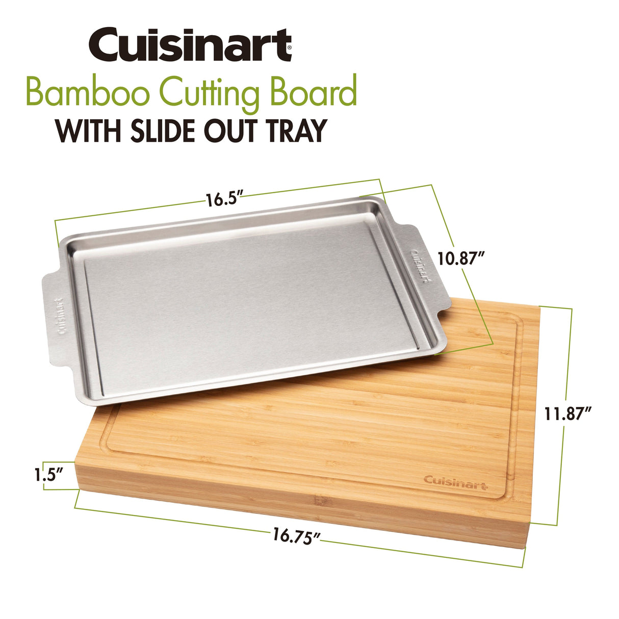 Cuisinart Bamboo Cutting Board with Slide Out Tray