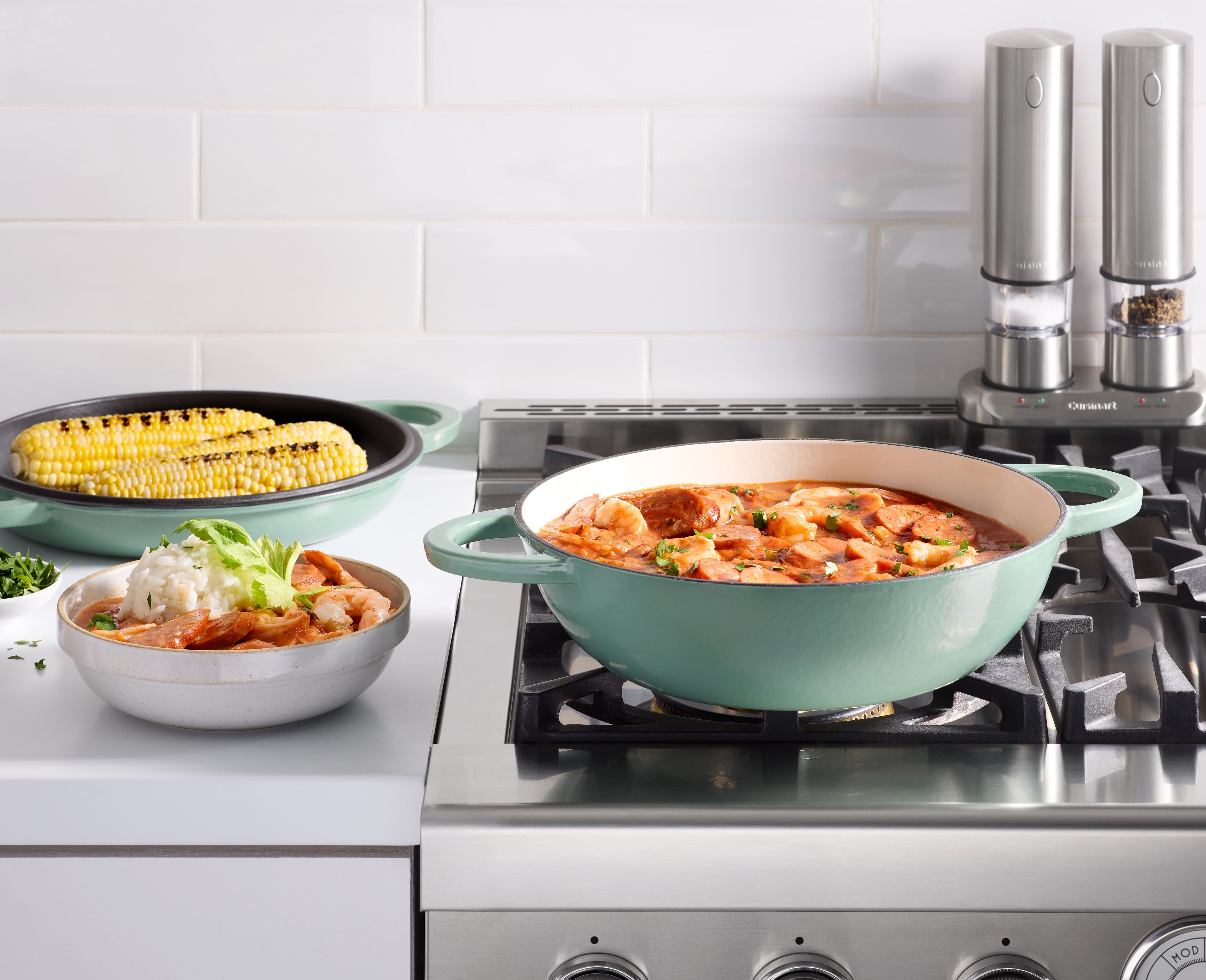 Cuisinart Chef's Classic™ Enameled 2-in-1 Cast Iron Multipurpose Set, Sage